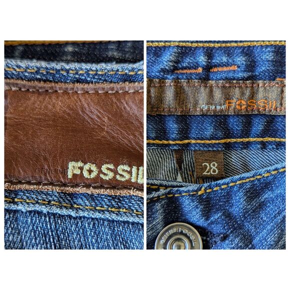 Genuine Fossil Denim Boot Cut, Distressed,Low Rise Jeans  Sz 28 - Picture 7 of 9